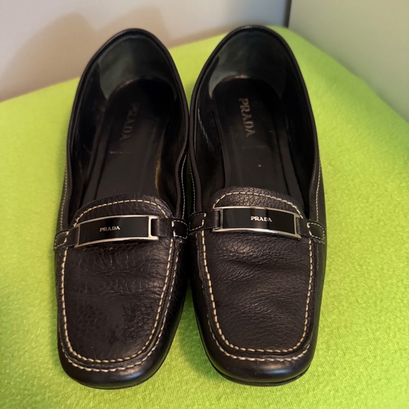 Prada Black Leather Loafers – Gently Worn, Timeless Style - Picture 1 of 8
